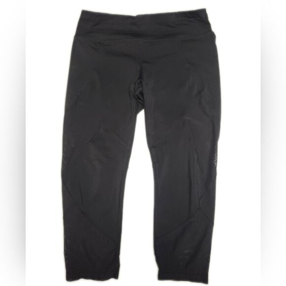 Athleta Black Mesh Sonar Compression Capri Running/Workout leggings M - Picture 8 of 11